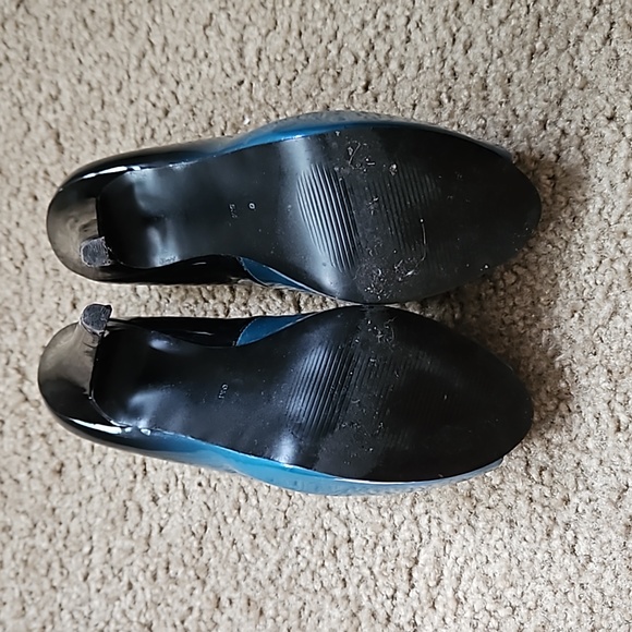 6 heels peep toe black 🖤💙blue guess - Picture 5 of 6